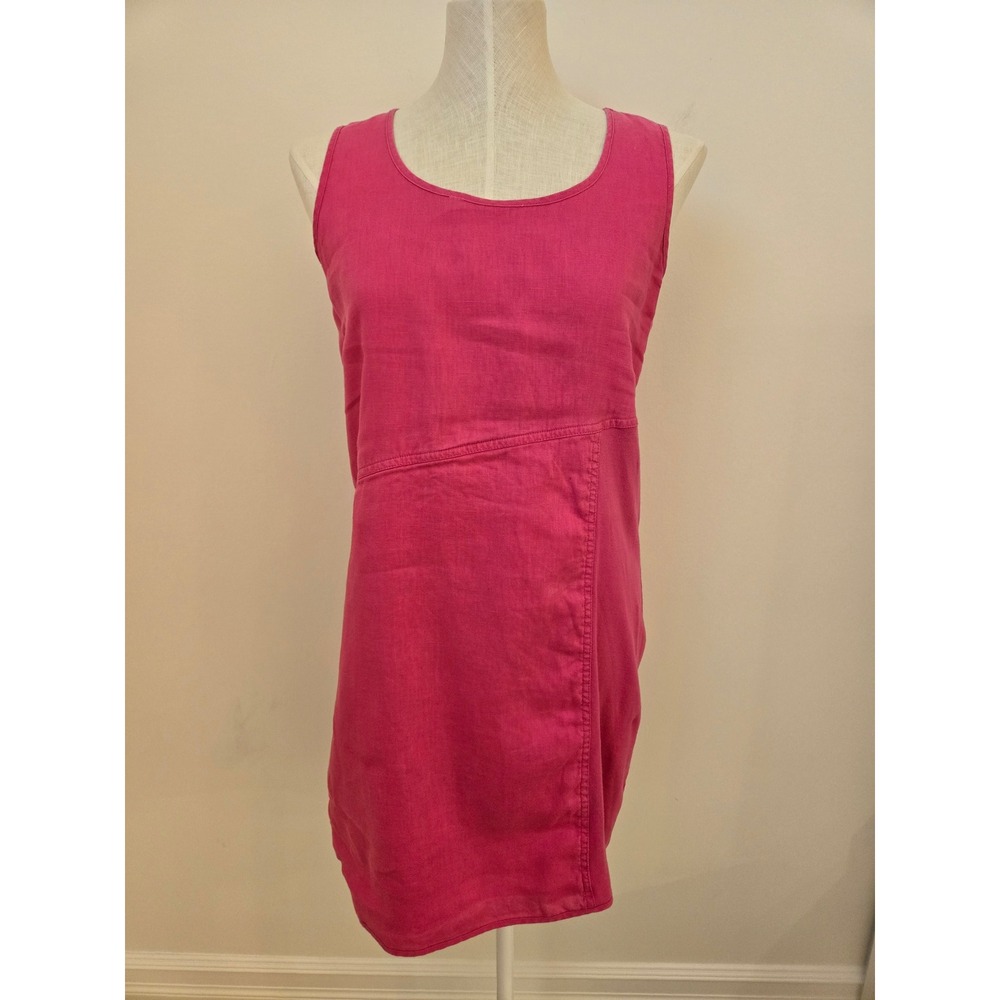 Blu No. 9 Pink Linen Sleeveless Shift Dress Womens Small A017-7104GW